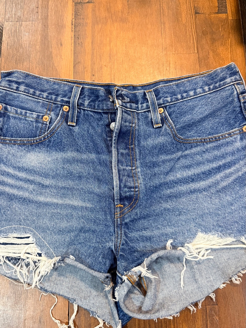 Levi's Women's Distressed Blue Boyfriend Jeans